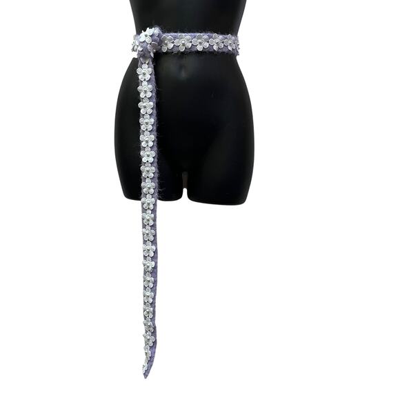 3-Piece Skirt Sweater Belt Set Purple White O/S NWT - Picture 6 of 6